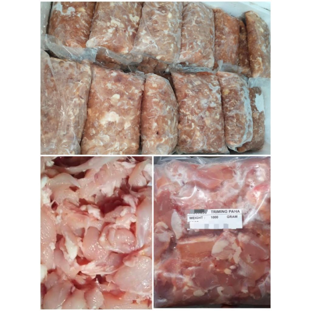 

Triming (Cacahan daging paha ayam)