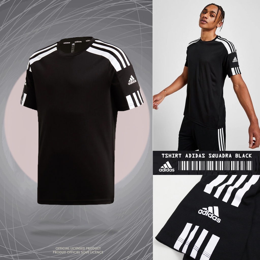 TEESADIDAS SQUADRO BLACK KAOS ADS PRIA WANITA GRADE ORIGINALS KAOS LENGAN PENDEK SQUADRA HITAM / KAO