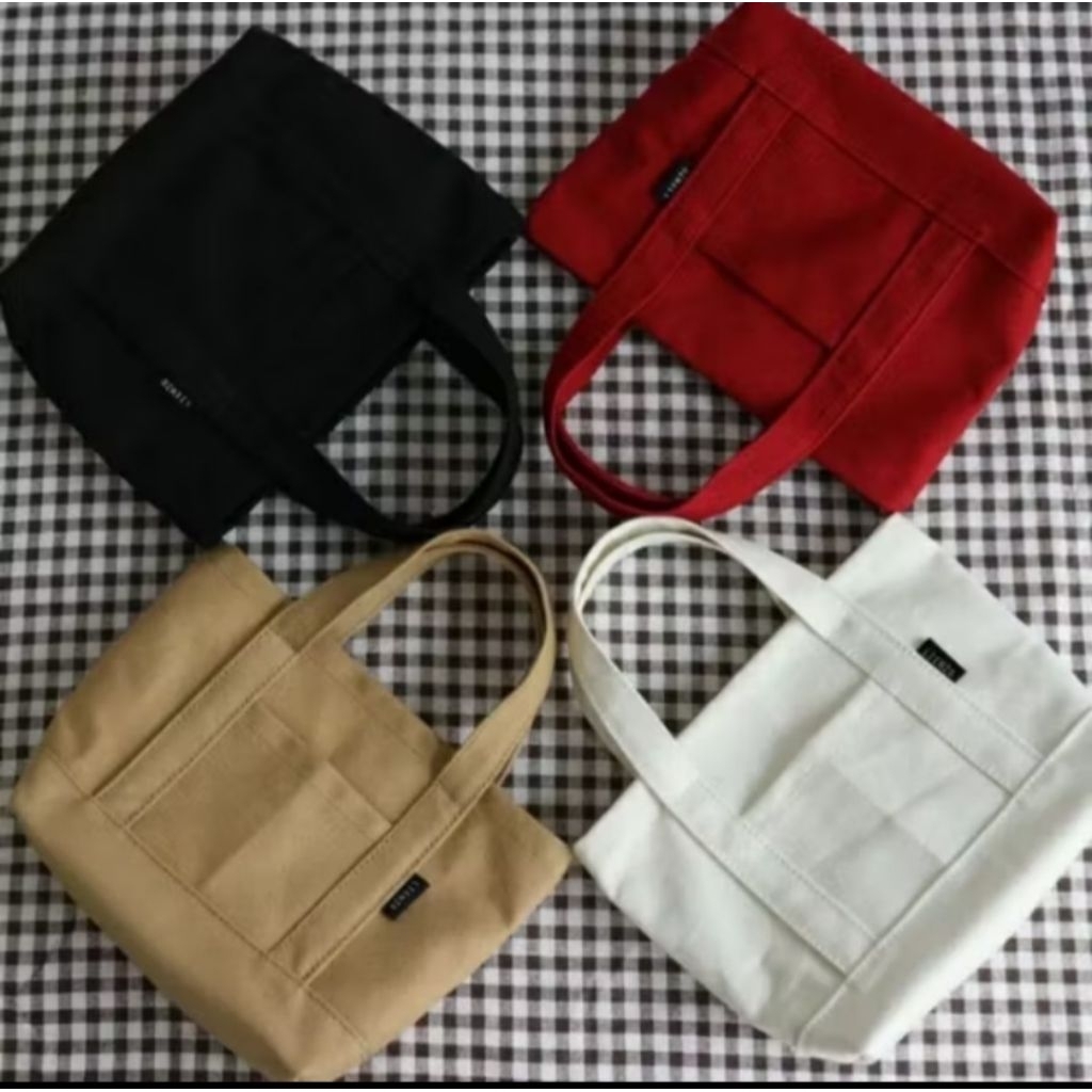 Tote Bag Wanita Totebag kanvas polos mini Tas Bahu Wanita Remaja Kekinian
