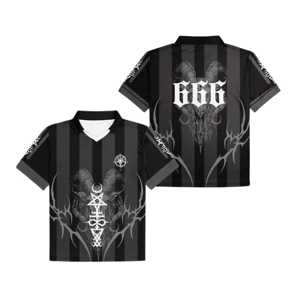 Arsic - Tshirt - Jersey Sublim Logo 666 - Kaos Band Jersey Retro Sublim Bahan Milano