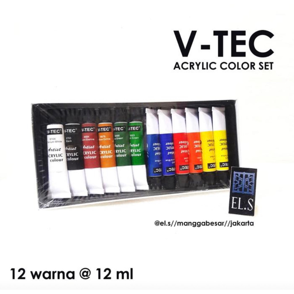 

CAT AKRILIK / CAT ACRILIC 12 Warna 12ml V-tec