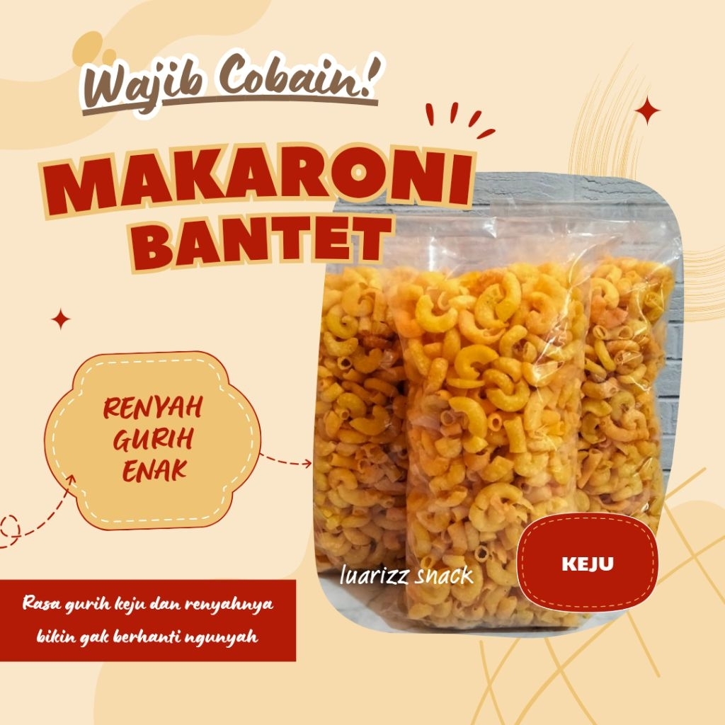 

250 gr Makaroni Usus/Bantet Keju Kiloan