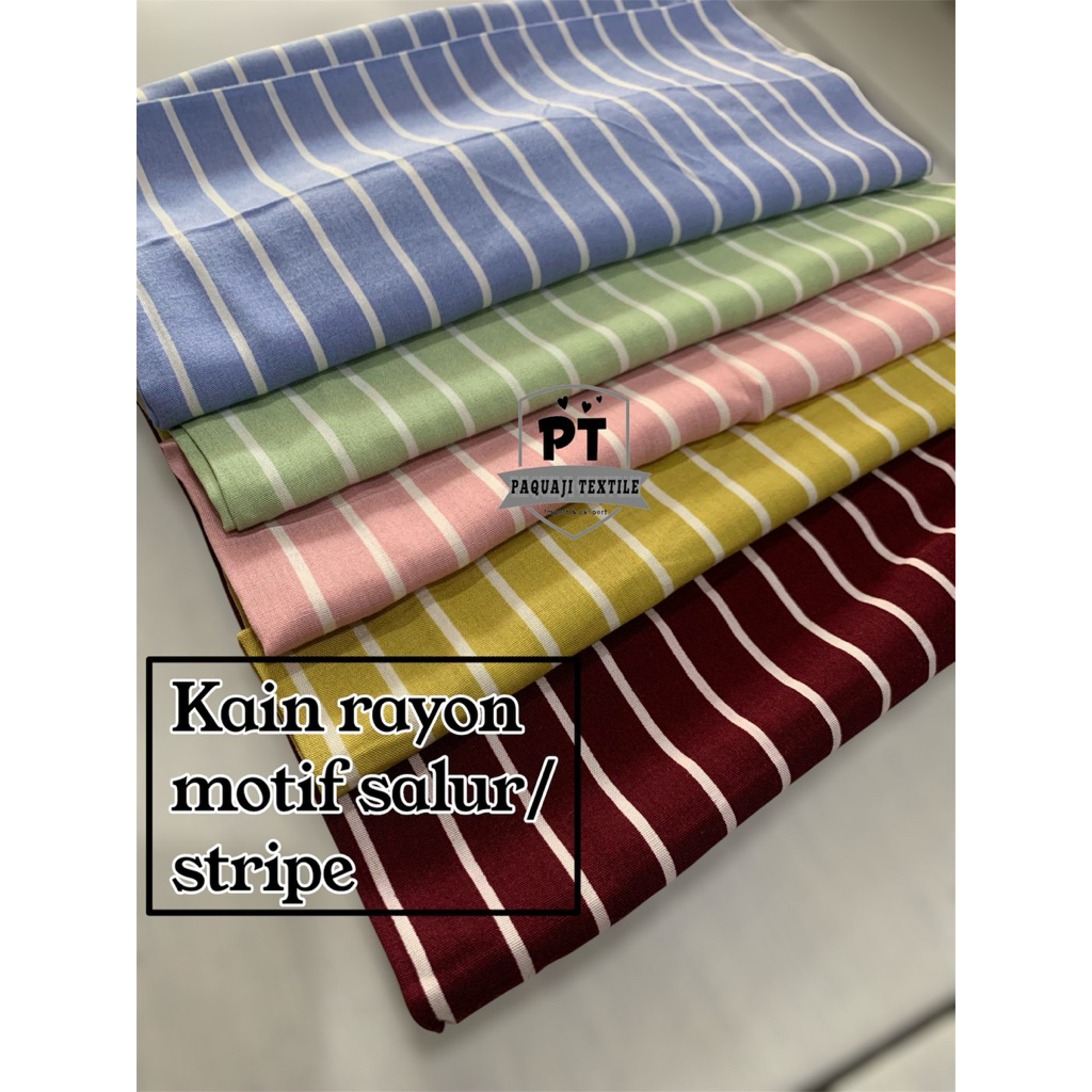 bahan kain katun rayon motif salur/ rayon motif stripe terbaru/rayon salur kecil/rayon viscose(harga