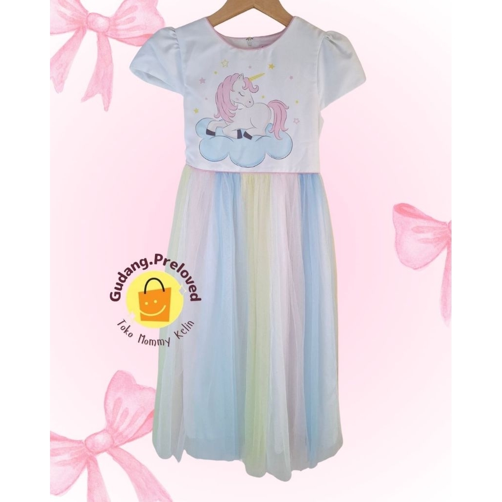 Dress / Gaun Anak Unicorn / Little Poni  - Preloved