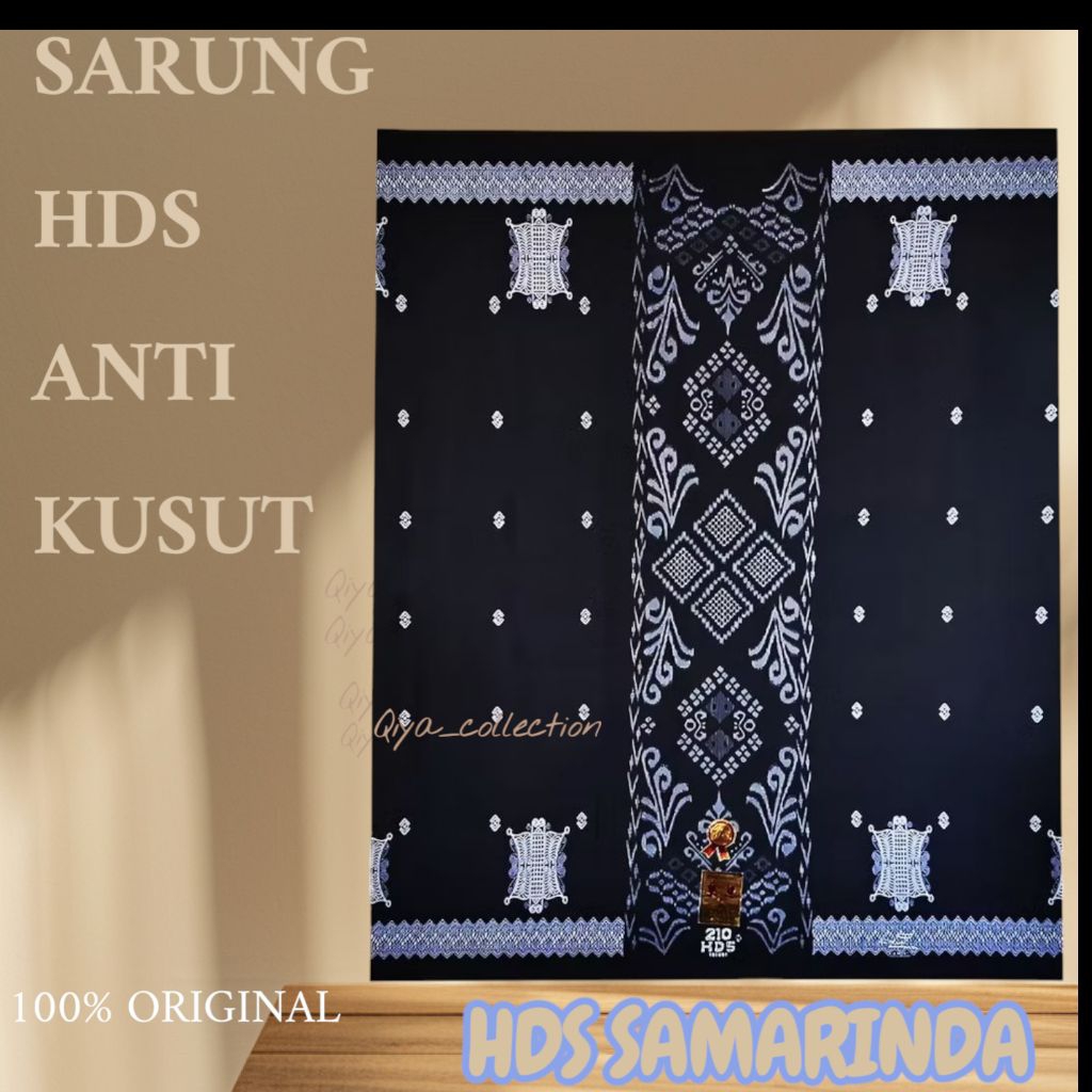 Sarung HDS Original 100% Samarinda | Warna Hitam Polos Elegan – Sarung Idaman Pria