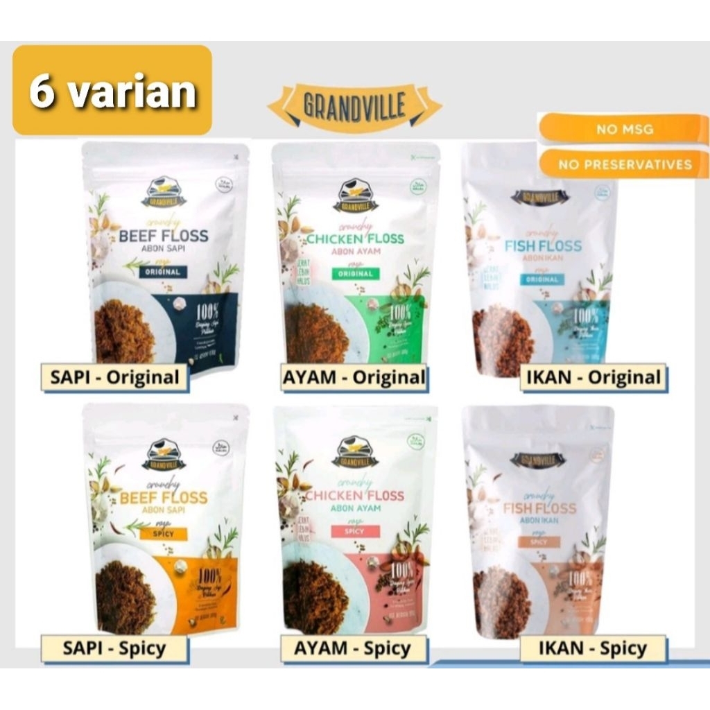 

GRANDVILLE Abon Sapi Ayam Ikan Original 100gr