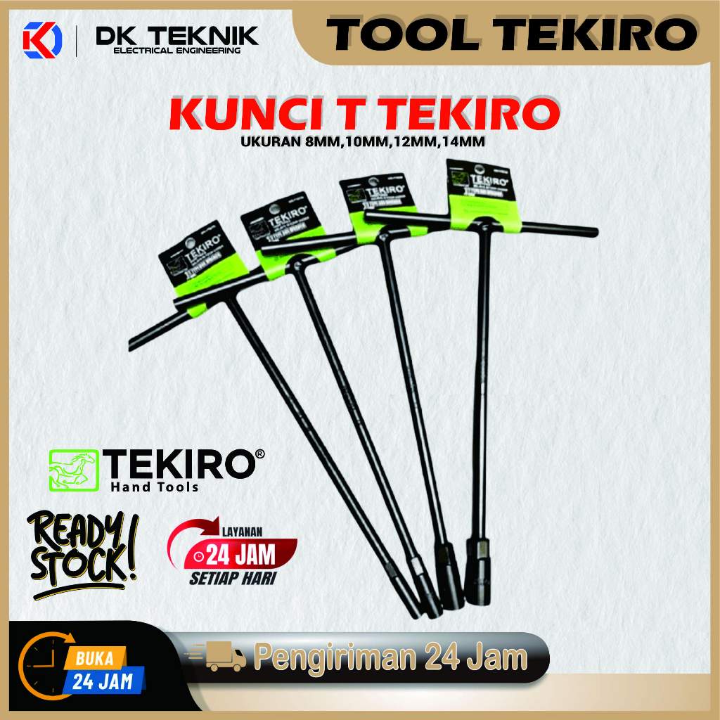 TEKIRO KUNCI T HITAM ORIGINAL 8MM 10MM 12MM 14MM / KUNCI T TEKIRO 8 10 12 14