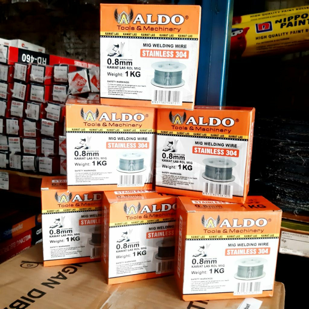 Aldo Kawat Las MIG Stainless 304 0.8mm 1 Kg