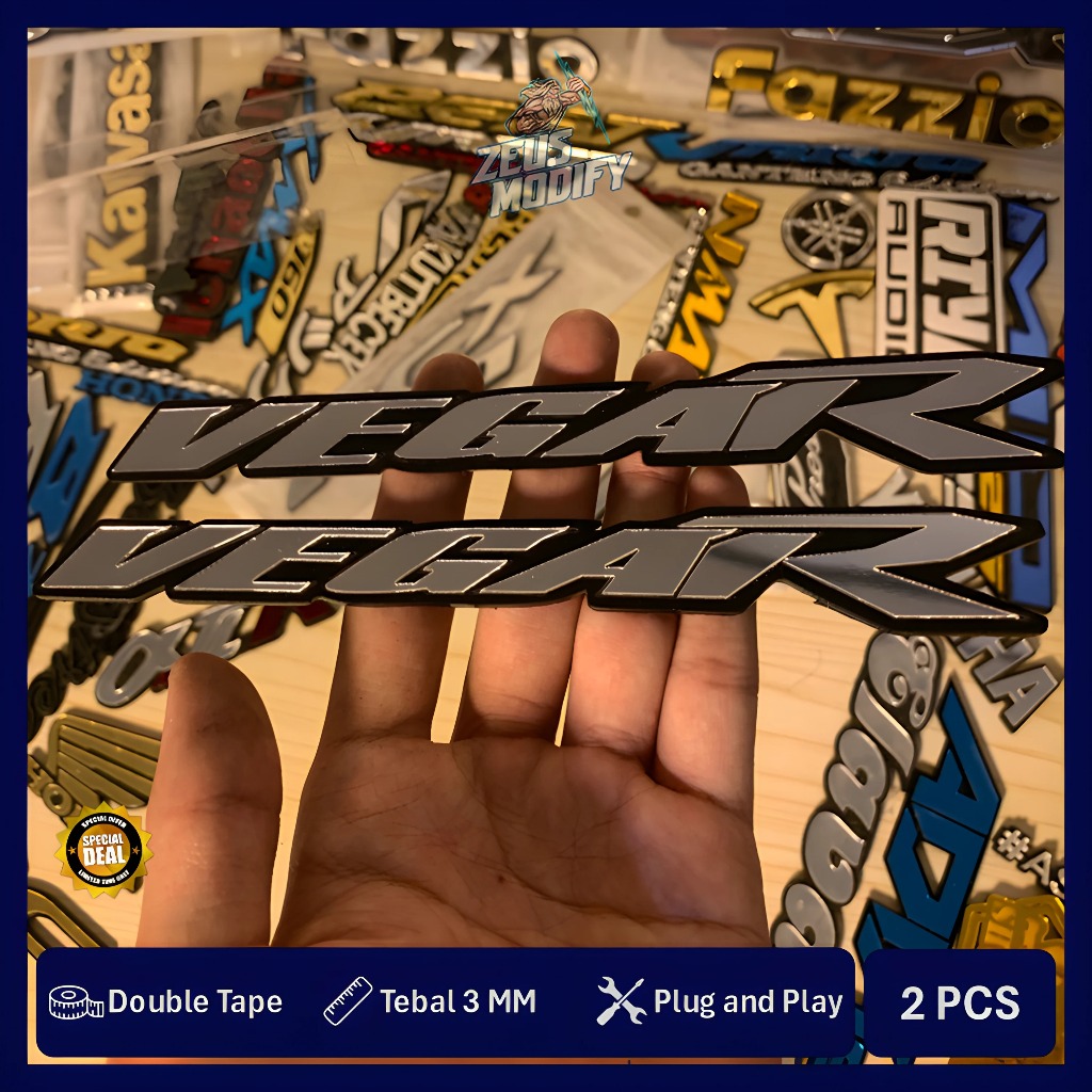 EMBLEM VEGA R LOGO MOTOR VEGA R TIMBUL NEW MODEL (2PCS)