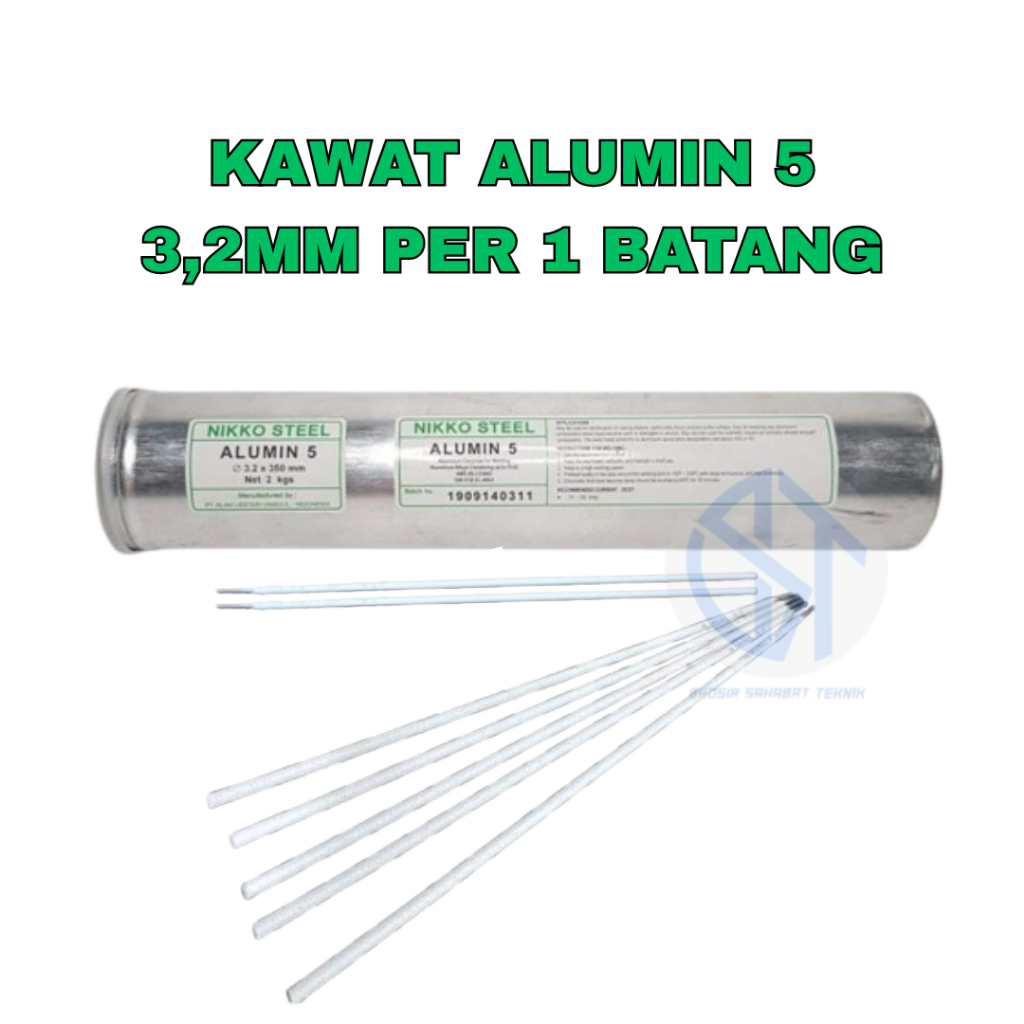PER 1 BATANG Kawat Las Aluminium / Alumin 5 Ukuran 3.2mm NIKKO STEEL