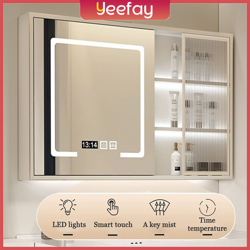 [COD/Garansi]Kabinet Kamar Mandi Putih Modern Digital LED/ Kamar Mandi Deluxe Termasuk Pintu kaca de