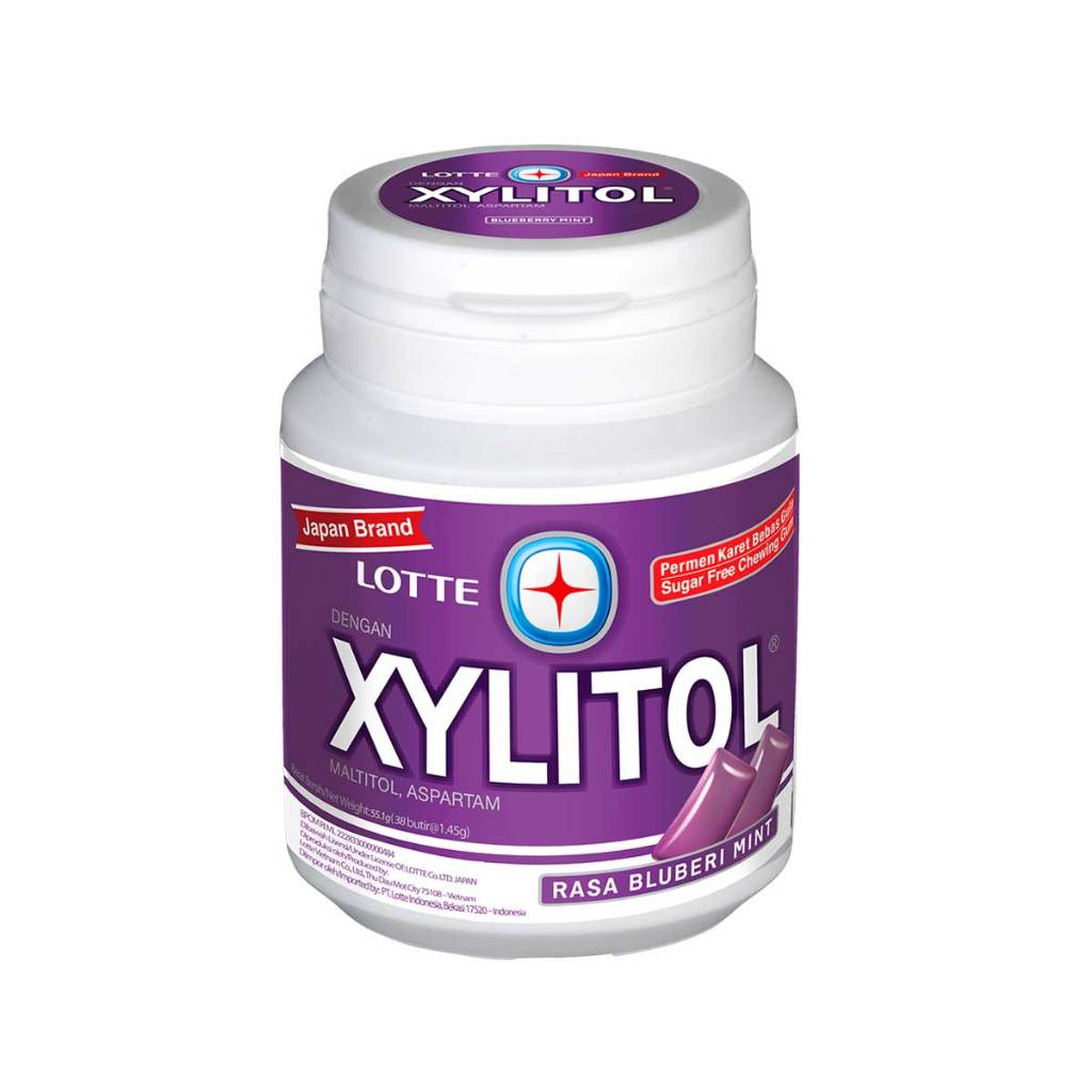 

Lotte Xylitol Gum Bottle Blueberry Mint 55.1 gr