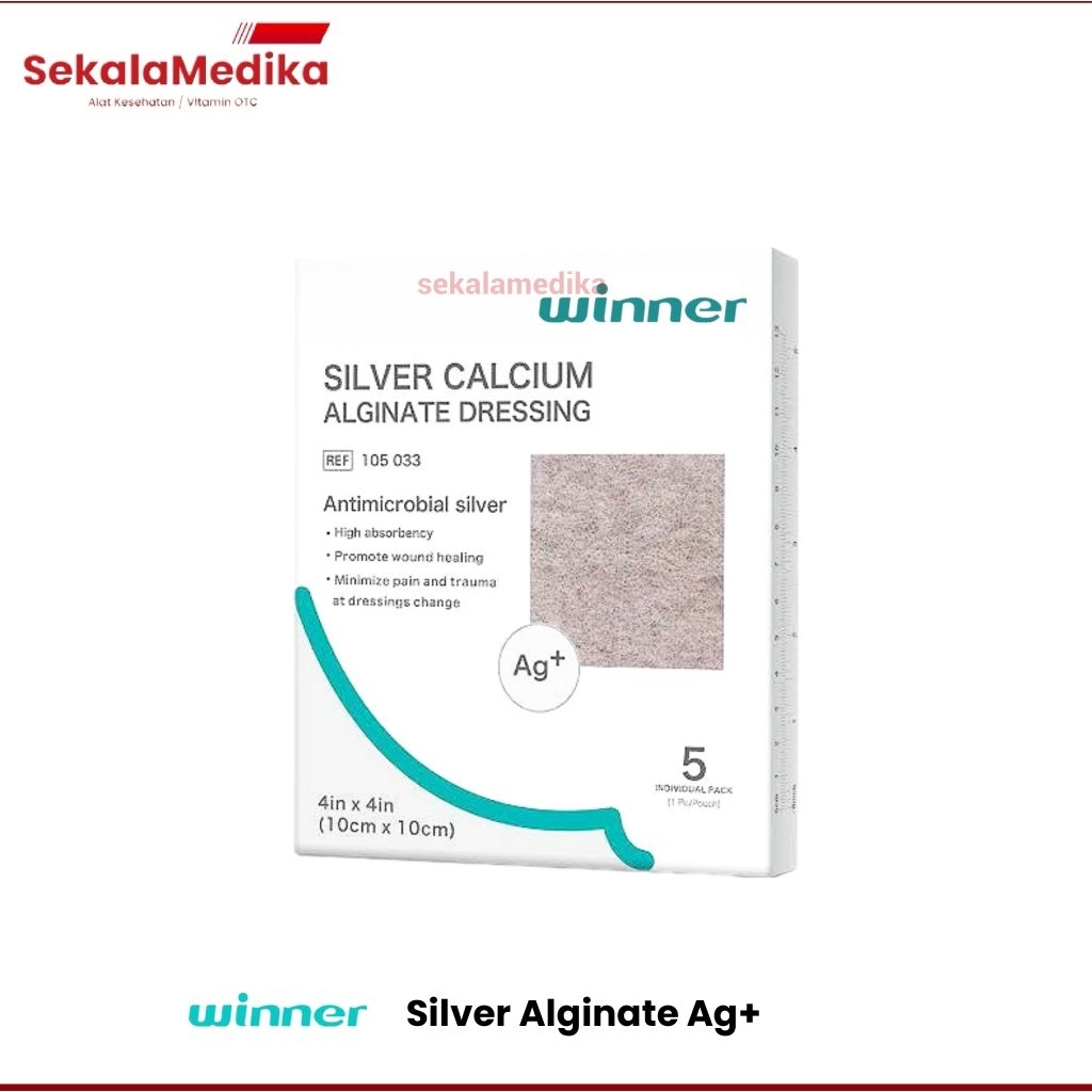 Winner Silver Calcium Alginate Dressing Ag+ Balutan Luka Alginate Plus Antimicrobial / Satuan