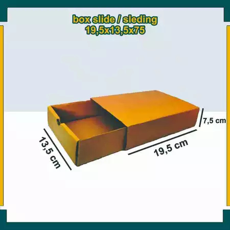 

(10pcs) Sleding Box Kemasan Hampers Kado Hadiah Souvenir Kotak Size 19x13x7cm Motif Coklat Polos