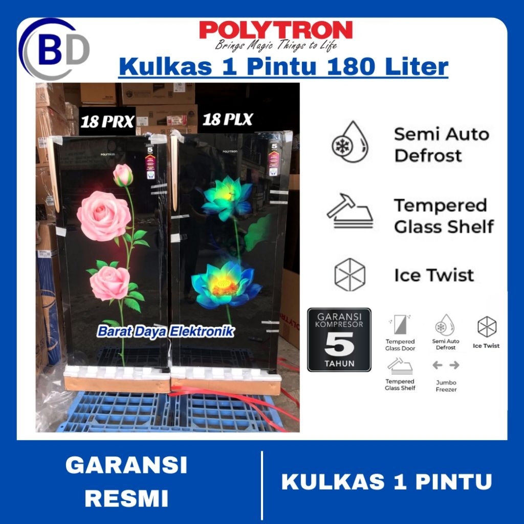 Polytron Kulkas 1 Pintu 180L PRA-18PLX / PRX 180 Liter