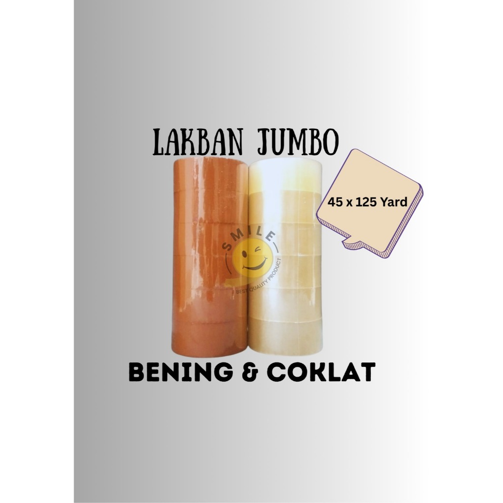 

Lakban Jumbo 2 Inch Bening dan Coklat 125 yard x 45 mm