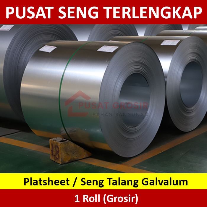 Seng Plat Talang Galvalum L 90cm T 0.35mm P 25m Seng Talang Seng Galvalum 0,35mm Super 1 Roll