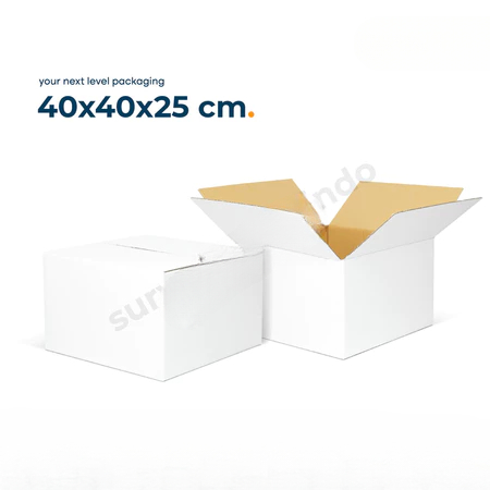 

(5 Pcs)Kardus Hampers Ulang Tahun 40x40x25cm Box Packing Onlines Shop Putih Polos