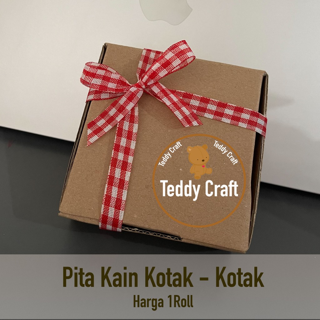 

Pita Kain Kotak Kotak - Harga 1 Roll - Pita Lilit - Pita Natal Christmas Hampers Kado Parcel - Teddy Craft