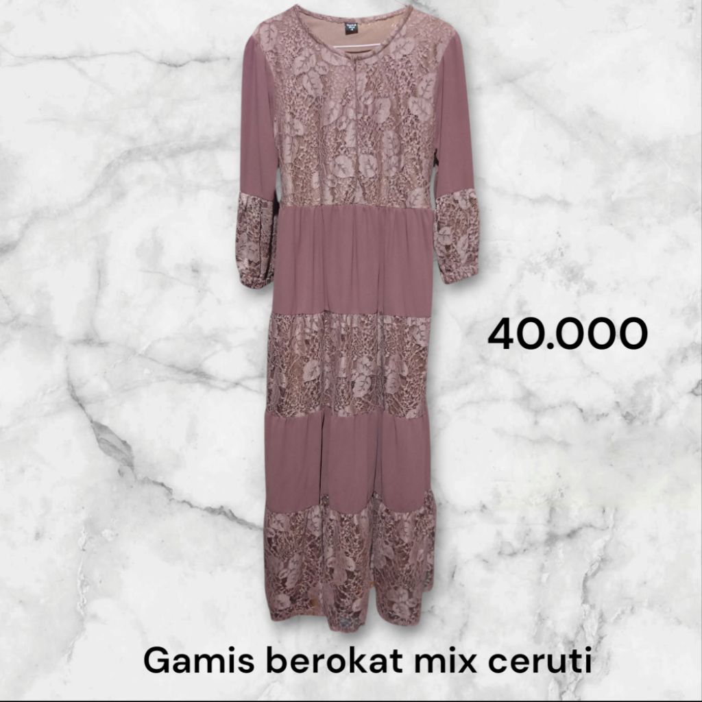 PL gamis brokat tebal