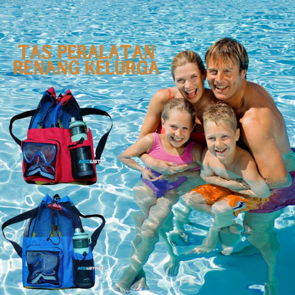 Tas Renang Jaring Anak Dan Dewasa Serbaguna | Tas Penyimpanan Perlengkapan Alat Renang