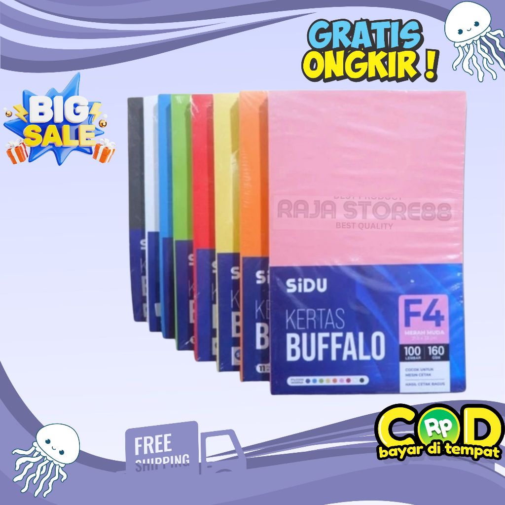 

Kertas Buffalo Warna Warni Ukuran F4 (100 lembar)