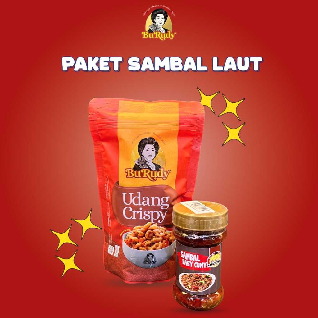 

[PAKET SAMBAL LAUT] Sambal Baby Cumi Pakbesar + Udang Crispy Pouch Bu Rudy