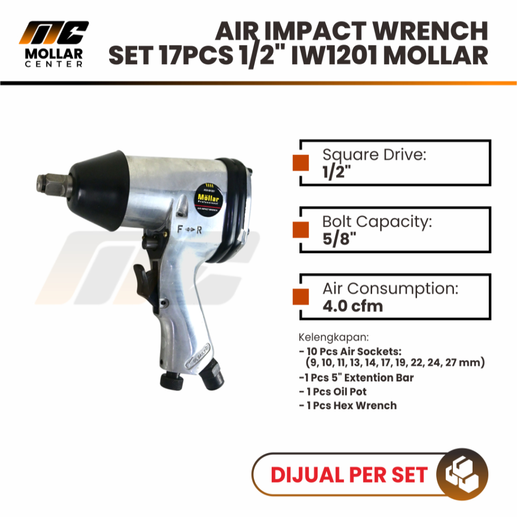 Air Impact wrench mollar pembuka baut mollar
