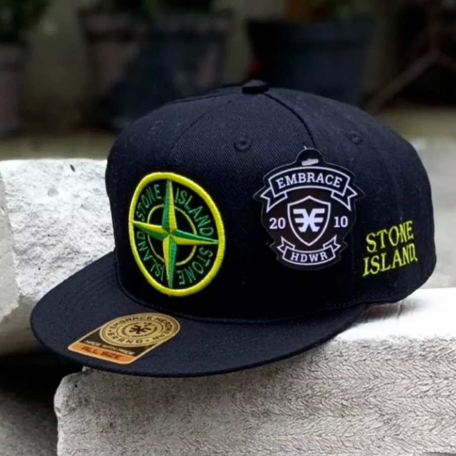 Topi Snapback Stone Island Distro Tumblr Original Woven Cap Bordir Bisa Cod
