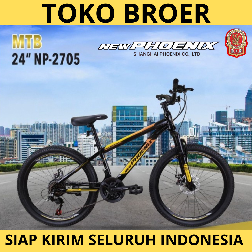 Sepeda Gunung MTB PHOENIX NP-2705 Uk. 24 26 27.5 Inch 21 Speed Rem Cakram