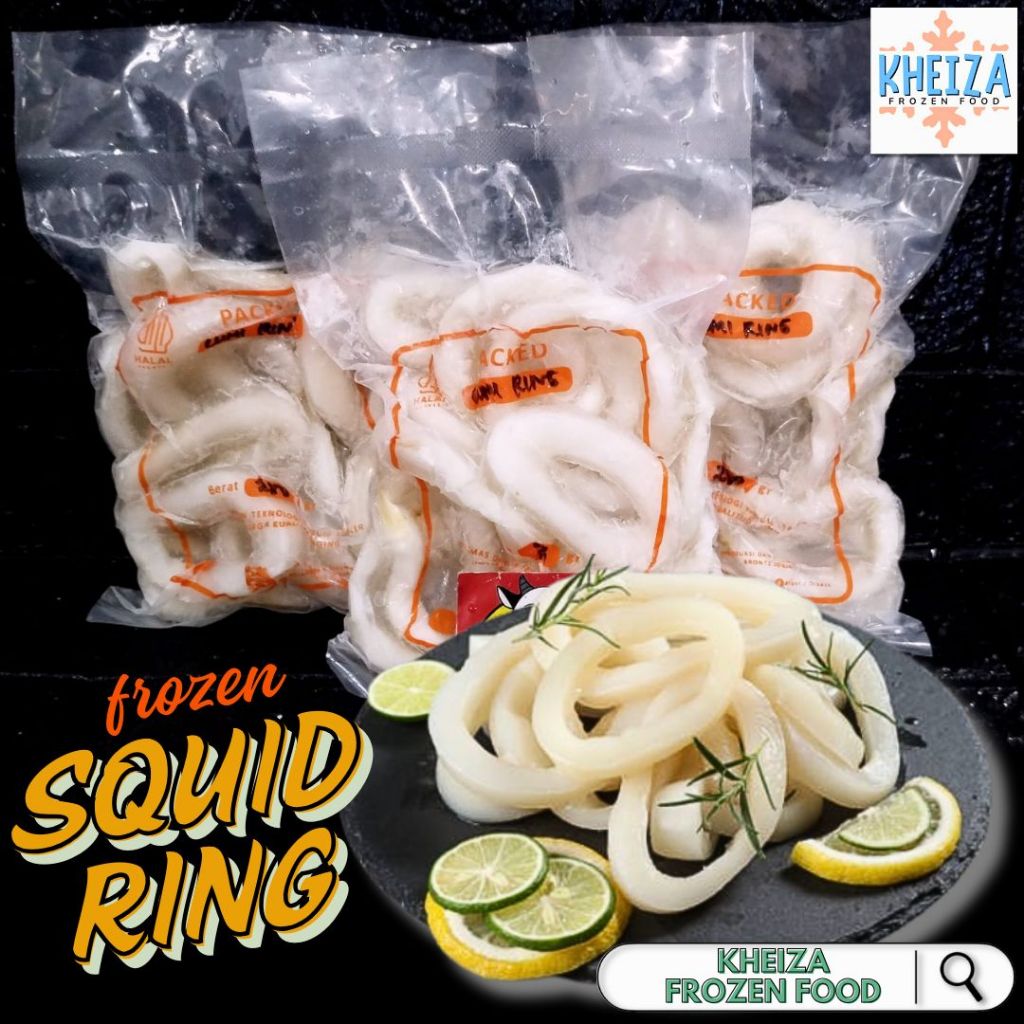 

CUMI RING Beku 1KG - Frozen Squid - Squid Ring - Calamari - Kheiza Frozen