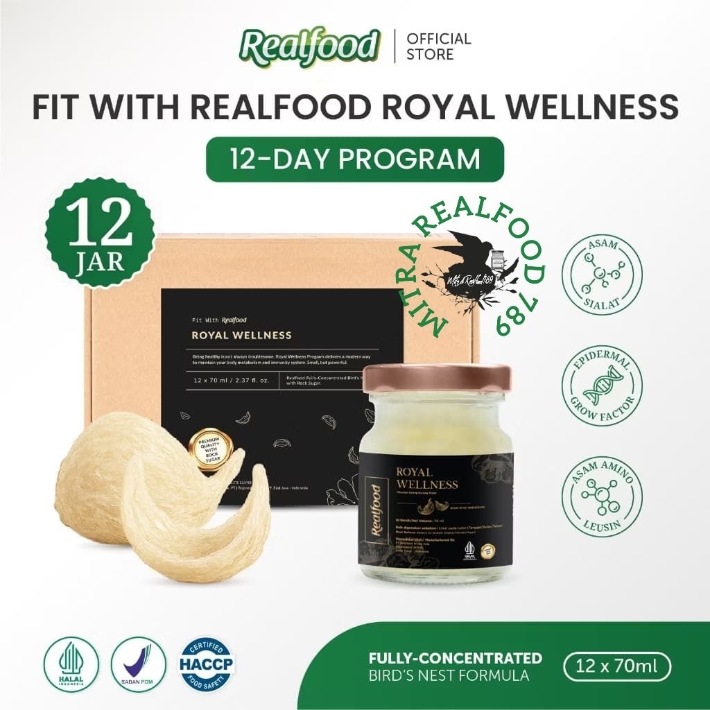 

Realfood Royal Wellness 6 Botol & 12 Botol Diskon Harga ( Minuman Sarang Burung Walet )