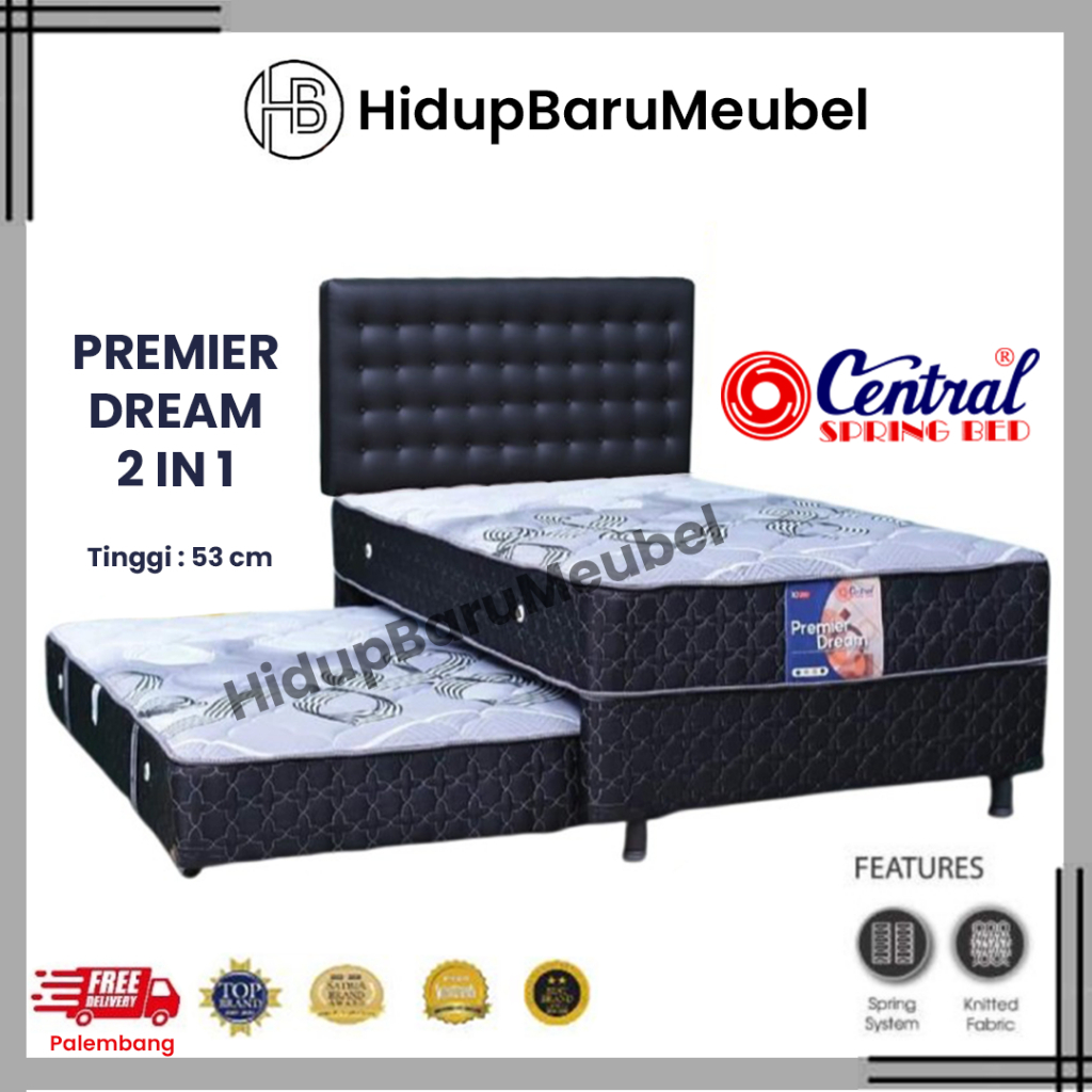 Springbed Sorong Premier Dream By Central / spring bed tempat tidur anak remaja / ranjang bedsorong 