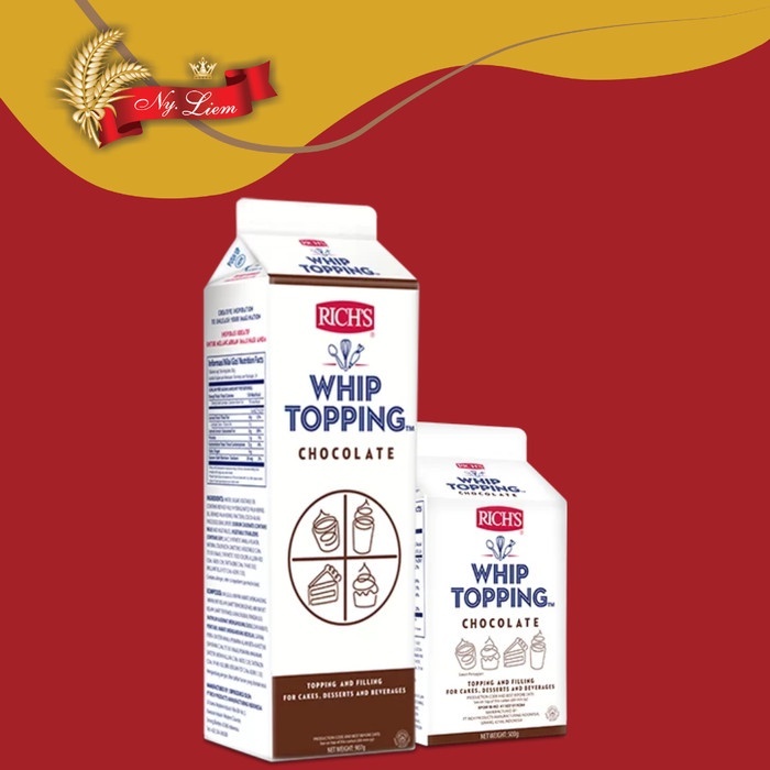 

[oddsolshop] pekanbaru/Rich Topping Kocok Cokelat 907GR Filling Untuk Kue Pencuci Mulut & Minuman