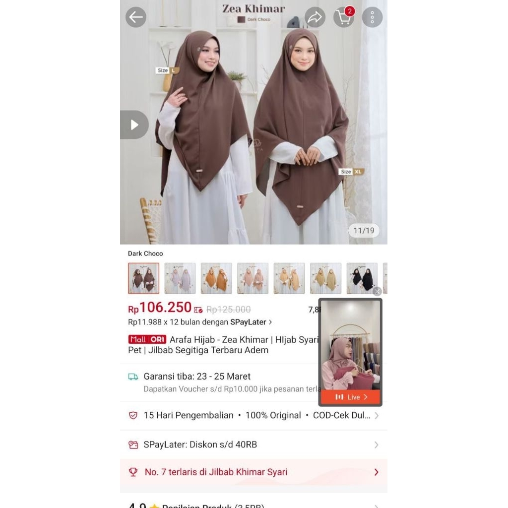 Arafa Hijab Zea Khimar