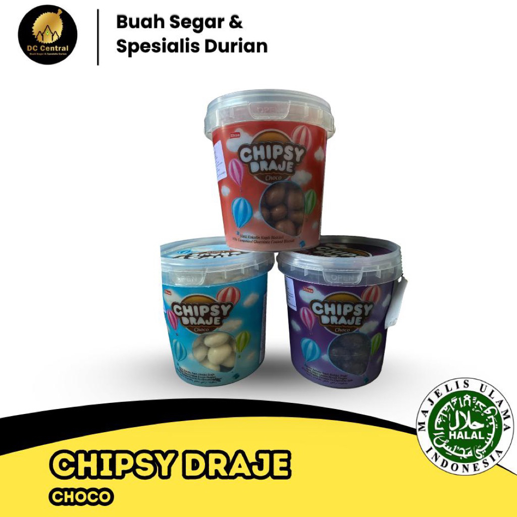 

ELVAN CHIPSY DRAJE Cokelat Biskuit Rasa Milk White Susu Dark Chocolate Drages Bites Coklat Turki 300g