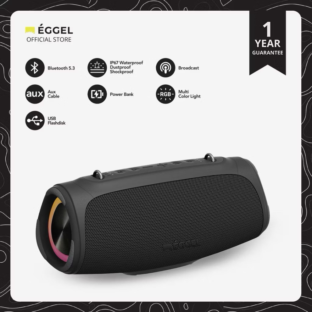 Eggel Terra 3 Max Waterproof Bluetooth Speaker with RGB Lights