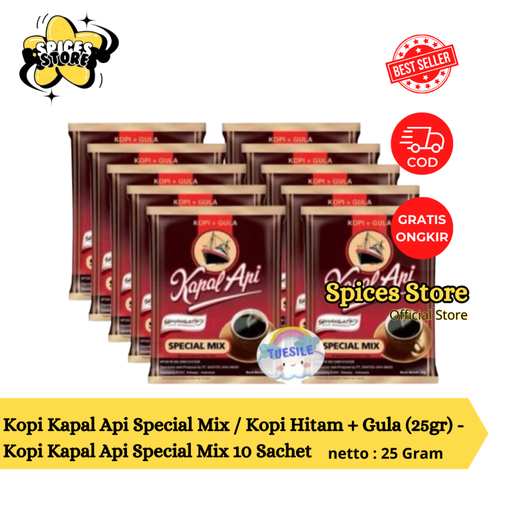 

Kopi Kapal Api Special Mix 10 Sachet - Rich Black Coffee Blend (25gr) - Spices Store - Kopi Kapal Api Special Mix / Kopi Hitam + Gula (25gr) - Kopi Kapal Api Special Mix 10 Sachet