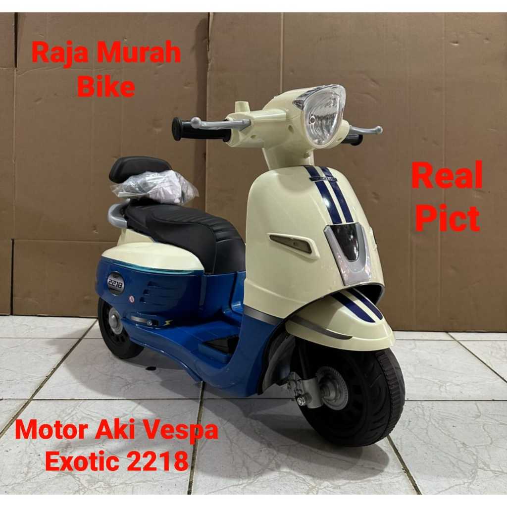 Motoran Anak Aki Vespa Exotic EMT- 2218 Motor Aki Vespa Exotic 2218 Mainan Motor Aki Vespa