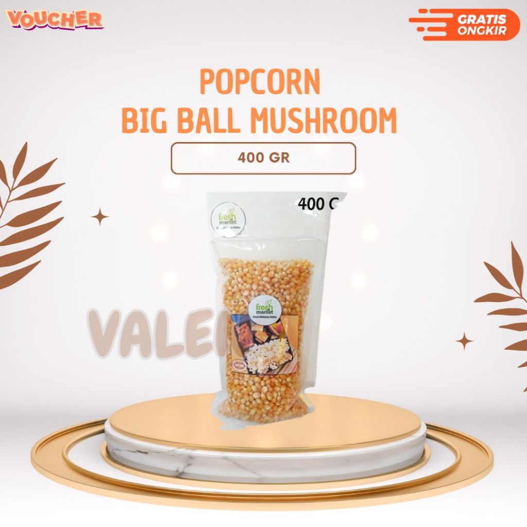 

Bahan Mentah - Biji Jagung Popcorn Big Ball Mushroom - Popcorn Bulat Import 400 Gram - HALAL