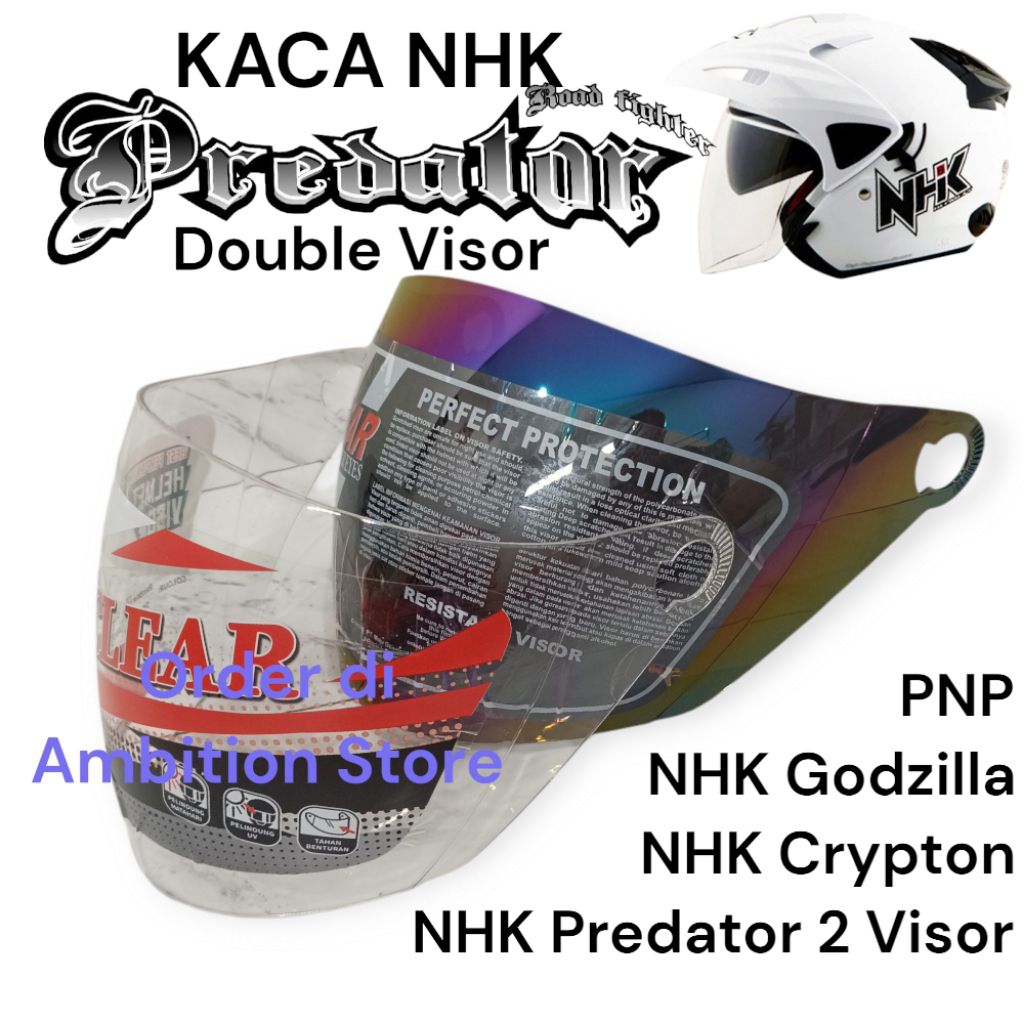 Kaca Visor Helm NHK Predator Double Visor NHK Crypton