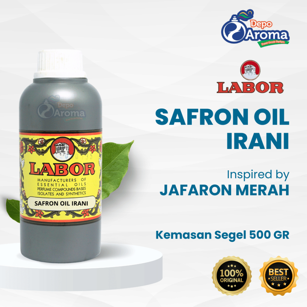 PARFUM BIBIT MURNI - SAFRON OIL IRANI/JAFARON MERAH - 500 ml - LABOR