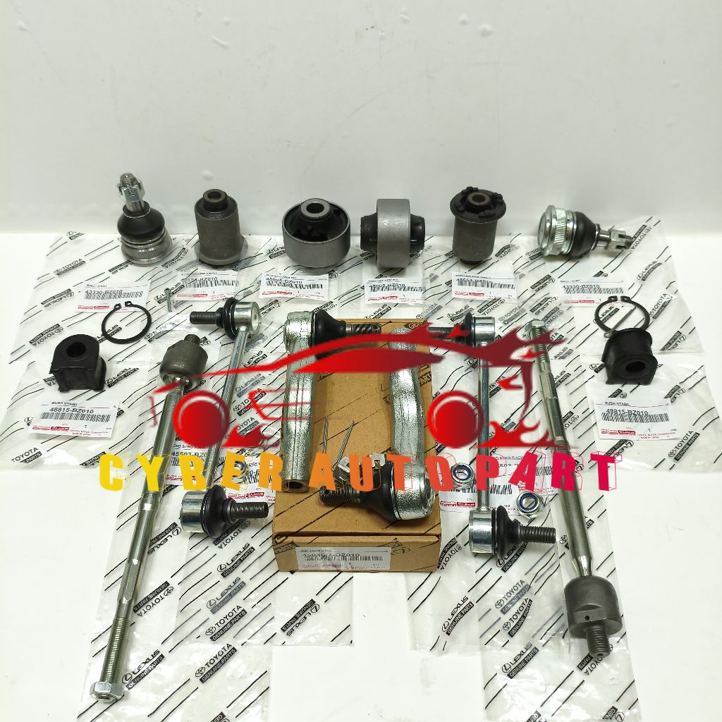 Bushing Arm Ball Joint + Tie Rod + Long Tie Rod + Link Stabil + Karet Stabil Depan Toyota All New Av