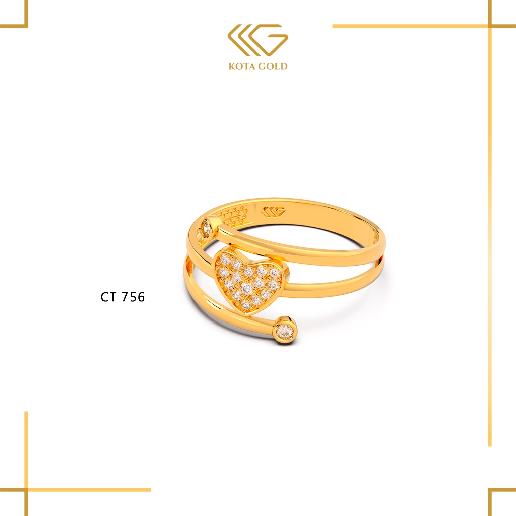 Cincin Emas Kadar 6K 8K Ring Goldheart CWT 756 Kota Gold