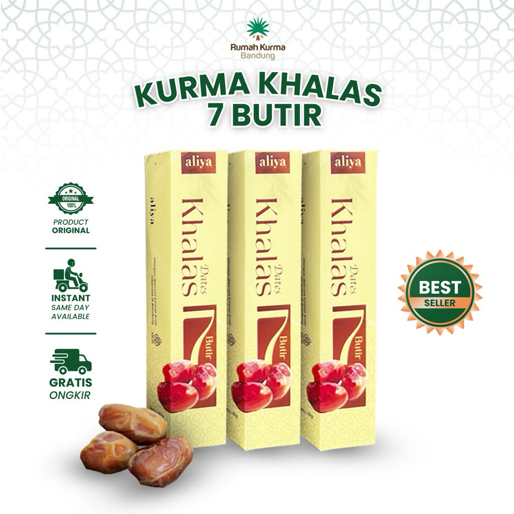 

Kurma Khalas 7 Butir Kemasan Minipack Premium Isian Hampers Idul Fitri Oleh Oleh Haji Umroh Aliya