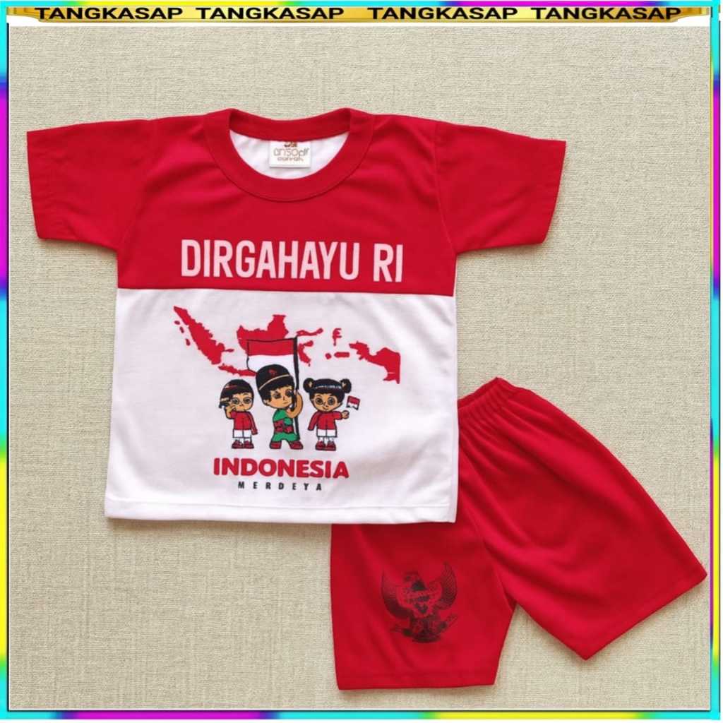 Setelan Anak Indonesia Spesial Kemerdekaan Terbaru/ Kaos Anak Peta Indonesia