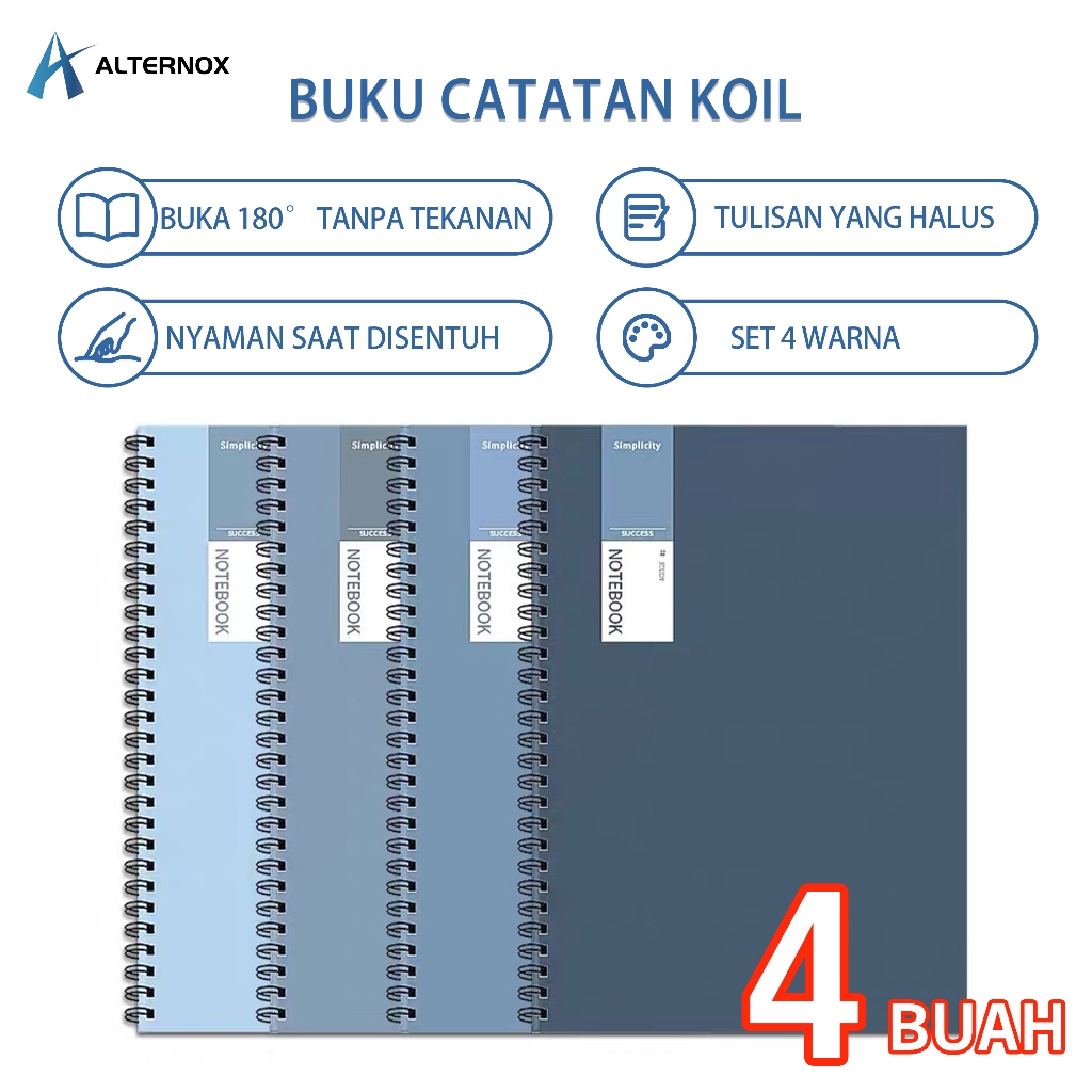

ALTERNOX 4Pcs A5 Spiral Notebook Transparant 38 Lembar Note Book Buku Tulis Jurnal | Sekolah | Kantor | Diary