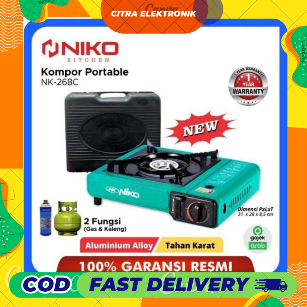NIKO KOMPOR PORTABLE NK 268C NK268C KOPER GARANSI