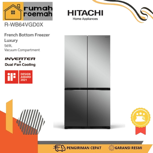 KULKAS HITACHI R-WB64VGD0X MIRROR 4 DOOR RWB64VGD0X