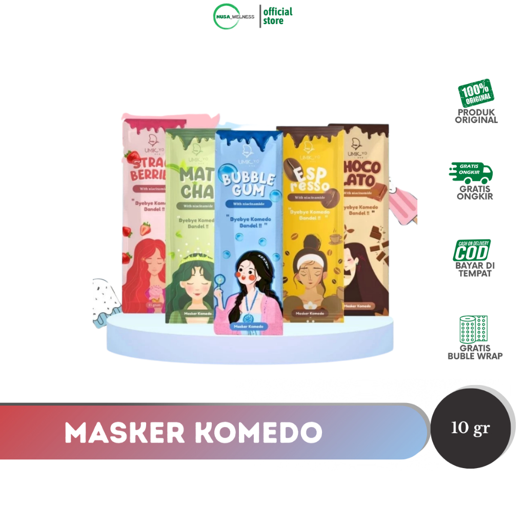 MASKER KOMEDO UMIKYO | MASKER GELATIN NAVY | MASKER VIRAL